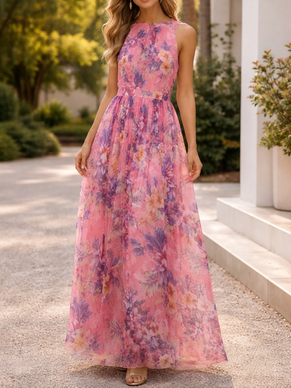 Candalite Floral Maxi Dress – Size Small – Excellent Condition